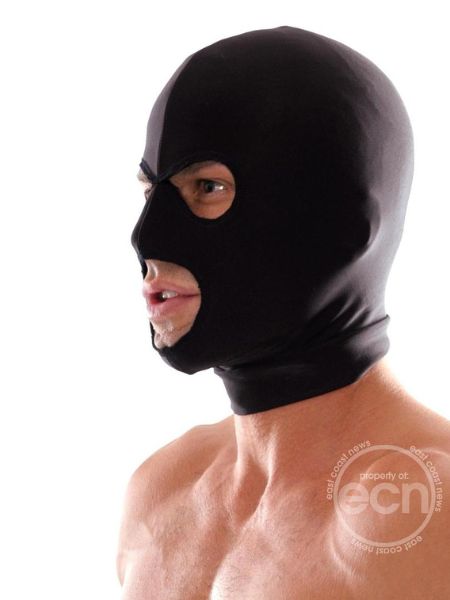 FETISH FANTASY SPANDEX 3 HOLE HOOD - BLACK