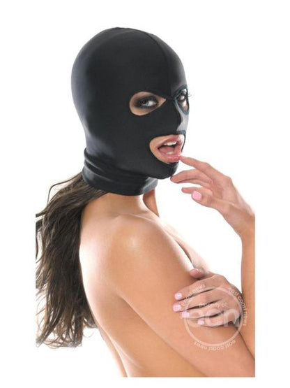 FETISH FANTASY SPANDEX 3 HOLE HOOD - BLACK