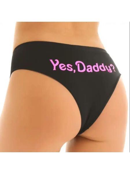 LETTER PRINT PANTY " YES DADDY "