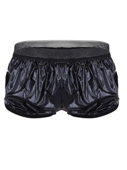 LIGHTWEIGHT FAUX LEATHER BOXERS SWIM SHORTS