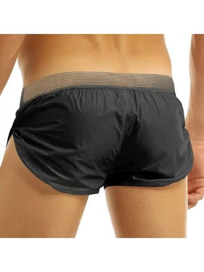 LIGHTWEIGHT FAUX LEATHER BOXERS SWIM SHORTS