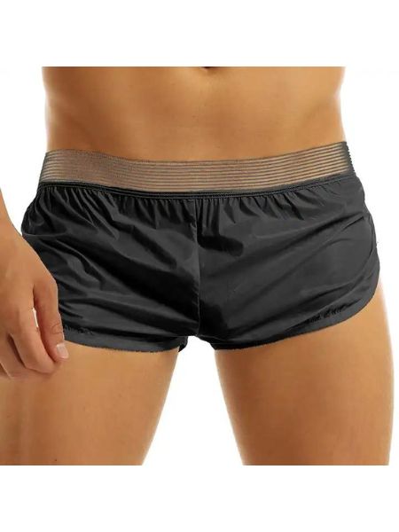 LIGHTWEIGHT FAUX LEATHER BOXERS SWIM SHORTS