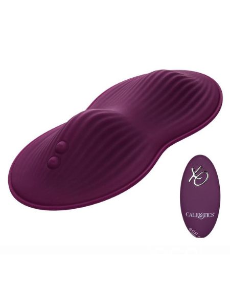 REMOTE CONTROL DUAL RIDER RECHARGEABLE SILICONE MASSAGER - PURPLE