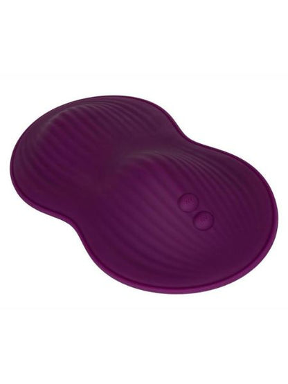 REMOTE CONTROL DUAL RIDER RECHARGEABLE SILICONE MASSAGER - PURPLE