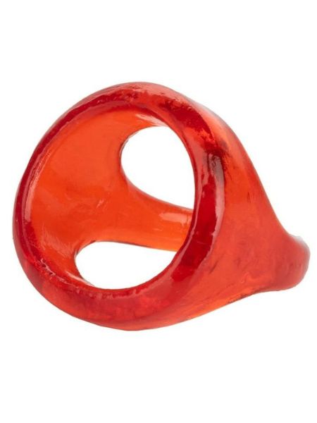 XL SNUG TUGGER COCK RING SCROTUM SUPPORT - RED