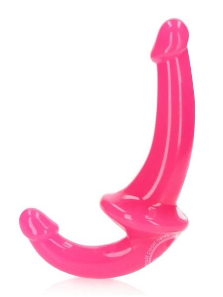 STRAPLESS STRAP-ON GLOW IN THEDARK DILDO 6 INCH - PINK