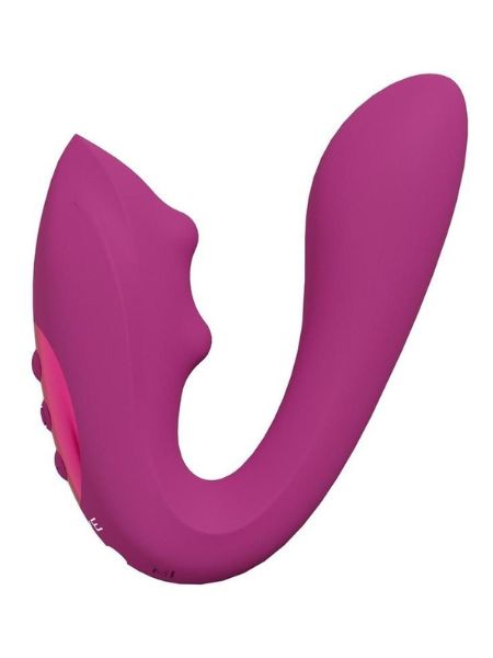 RECHARGEABLE DUAL MOTOR G-SPOT VIBRATOR WITH MASSAGING BEADS - PINK