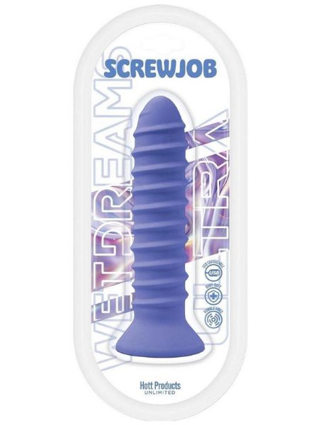 RECHARGEABLE SILICONE MULTI-SPEED SCREW SHAPE VIBRATOR - PURPLE