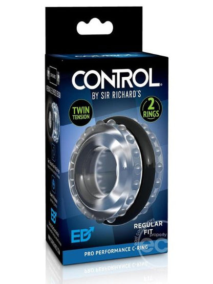 COTROL PRO PERFORMANCE COCK RING - CLEAR/BLACK