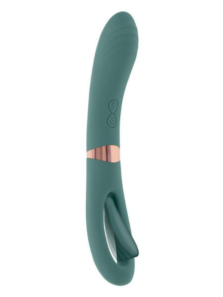 CHICK FLICK RECHARGEABLE SILICOE DUAL VIBRATOR -  GREEN