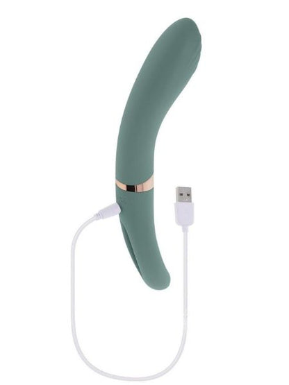 CHICK FLICK RECHARGEABLE SILICOE DUAL VIBRATOR -  GREEN