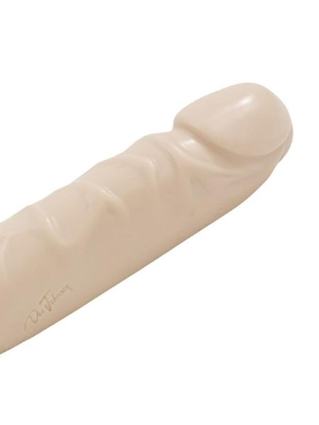 VEINED DOUBLE HEADER BENDER DILDO 12 IN - VANILLA