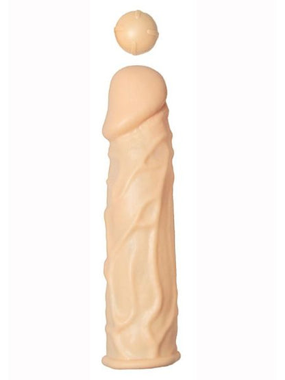 EXTENDER SILICONE VIBRATING SLEEVE 7.5 INCH - VANILLA