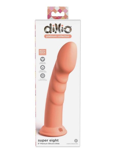 PLATINUM SECRET EXPLORER SILICONE DILDO 8 IN - ORANGE