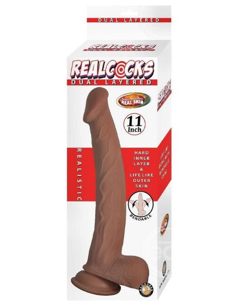 REALCOCKS DUAL LAYERED BENDABLE DILDO 11IN