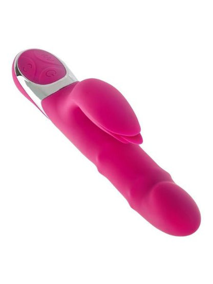 RECHARGEABLE SILICONE RABBIT VIBRATOR - PINK