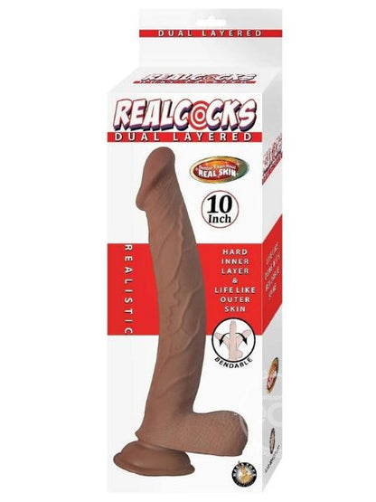 REALCOCKS DUAL LAYERED BENDABLE DILDO 10IN