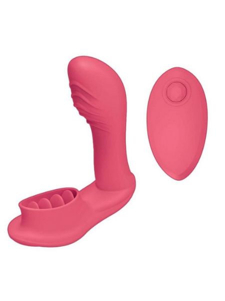 RECHARGEABLE SILICONE VIBRATOR WITH REMOTE CONTROL - CORAL