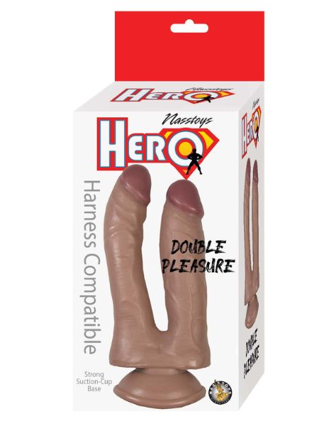 HERO DOUBLE PLEASURE DOUBLE DILDO WITH SUCTION CUP