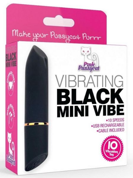 RECHARGEABLE VIBRATING BULLET - BLACK