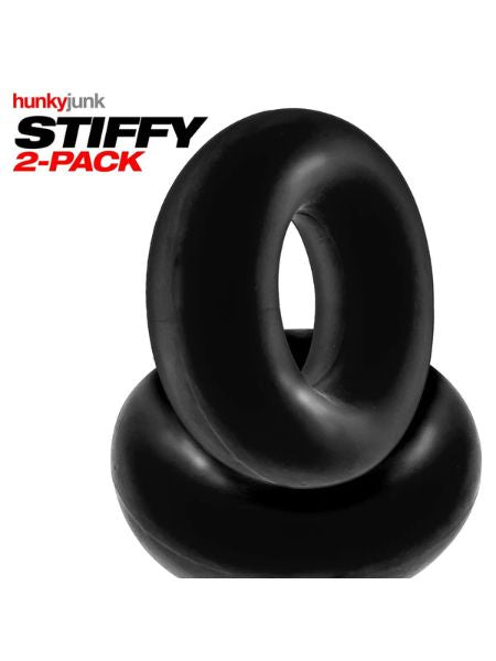 HUNKYJUNK "STIFFY" BULGE SILICONE COCK RINGS - 2 PCK