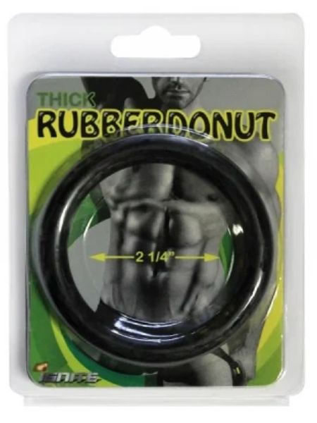 RUBBER DONUT COCK RING -2. 25IN -BLACK