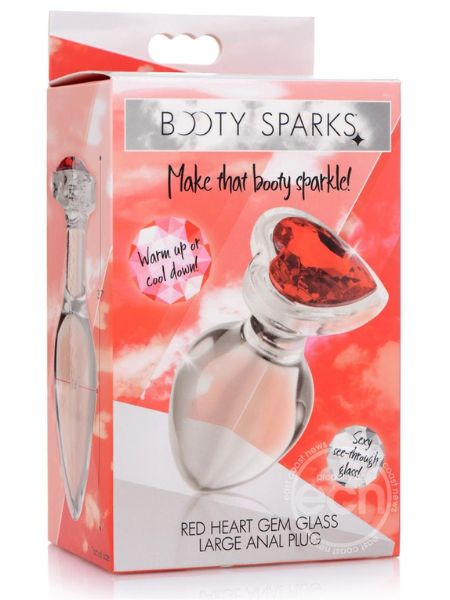 BOOTY SPARKS RED HEART GLASS ANAL PLUG