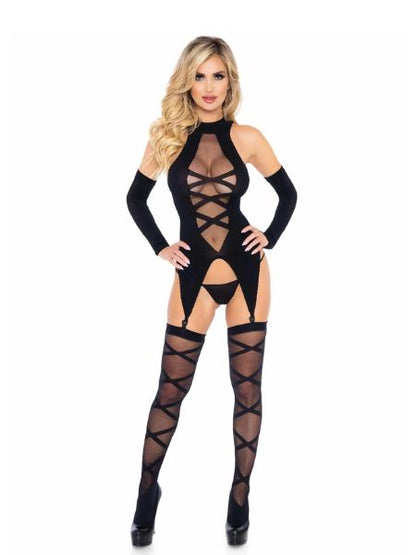 CAMI TOP & STOCKINGS SET