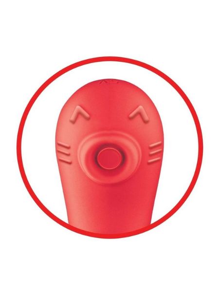 G-SPOT RECHARGEABLE SILICONE VIBRATOR WITH CLITORAL STIMULATOR - RED