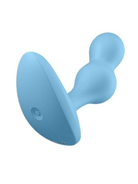 SATISFYER DEEP DIVER SILICONE VIBRATING ANAL PLUG - LIGHT BLUE