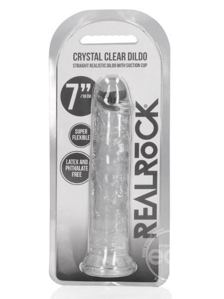 REALISTIC STRAIGHT DILDO WITHOUT BALLS  - CLEAR