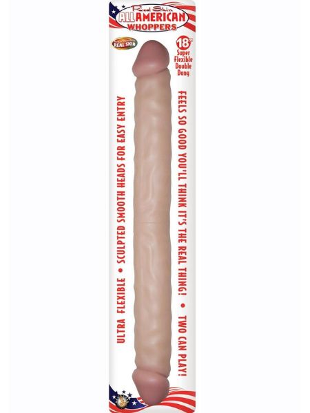 REAL SKIN ALL AMERICAN DOUBLE DILDO 18 INCH