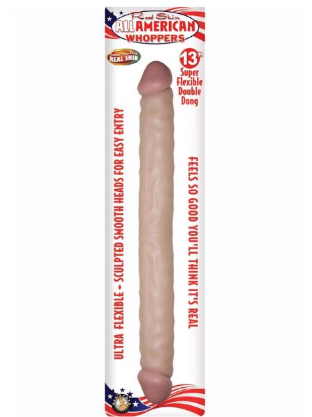 REAL SKIN ALL AMERICAN DOUBLE DILDO 13 INCH