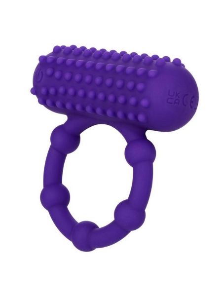 SILICONE RECHARGEABLE 5 BEAD MAXIMUS COUPLES RING - PURPLE