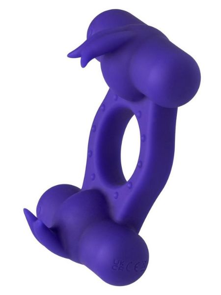 COUPLE'S ENHANCERS SILICONE RECHARGEABLE TRIPLE ORGASM ENHANCER - PURPLE