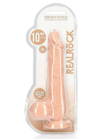 REALROCK SKIN REALISTIC DILDO WITH BALLS - 10 INCH