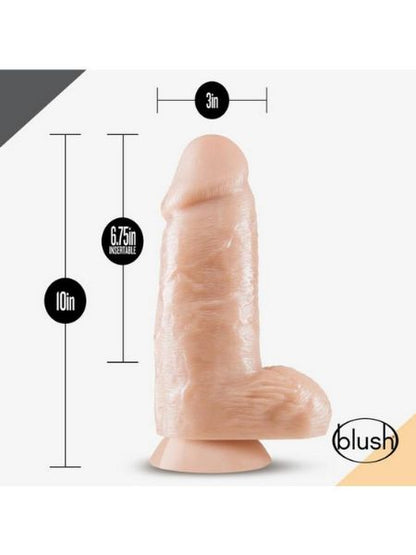 CHUBBS DILDO WITH BALLS AND SUCTION CUP 10 INCH - VANILLA