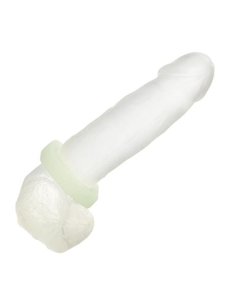 GLOW IN THE DARK LIQUID SILICONE SEXAGON RING - WHITE