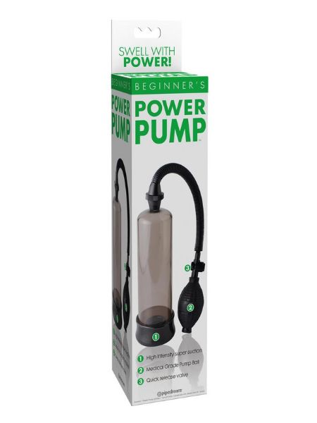 POWER PENIS PUMP 7.25 INCH - BLACK