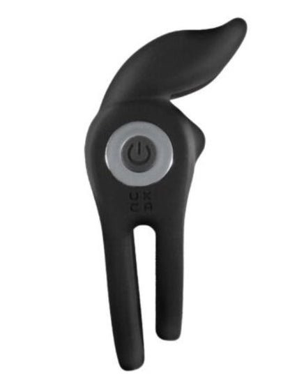 VIBRATING RABBIT  RECHARGEABLE COUPLE RING - BLACK