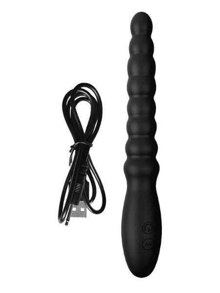 MAGIC WAND RECHARGEABLE SILICONE ANAL VIBRATOR - BLACK