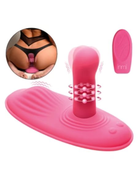ROTATING & VIBRATING  RECHARGEABLE SILICONE GRINDER  PAD WITH REMOTE  CONTROL  Pink
