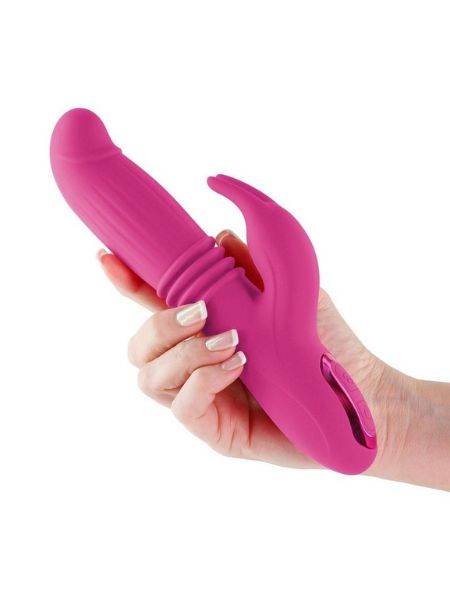 RECHARGEABLE SILICONE RABBIT VIBRATOR - PINK