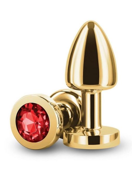 ALUMINIUM ANAL PLUG - GOLD/RED