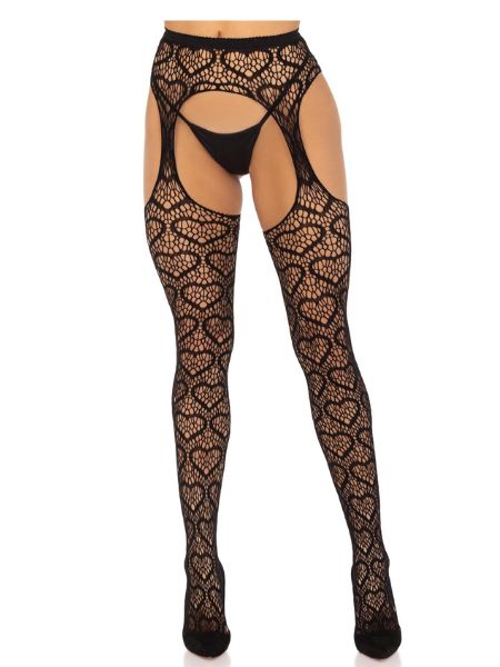 HEART NET SUSPENDER PANTYHOSE