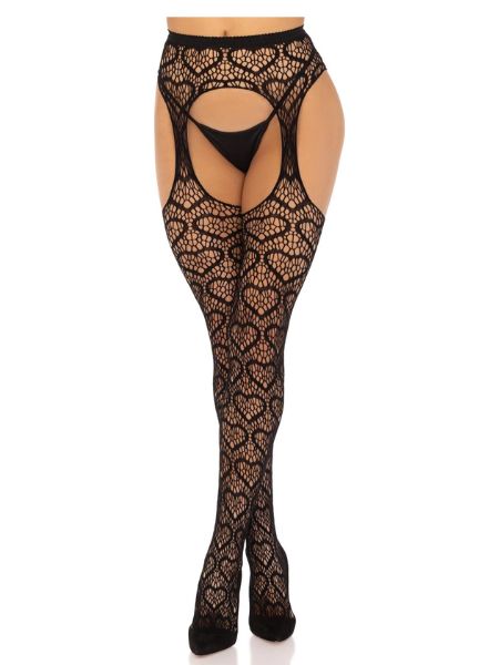 HEART NET SUSPENDER PANTYHOSE