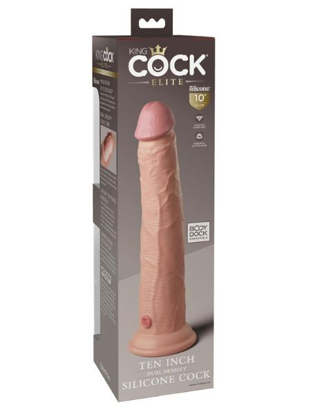 KING COCK ELITE DUAL DENSITY SILICONE DILDO 10 IN