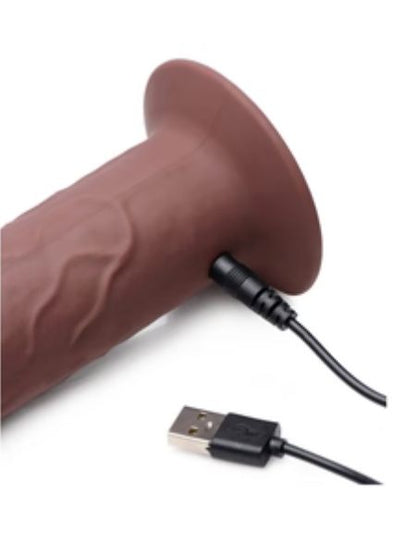 REMOTE CONTROL VIBRATING & THRUSTING DILDO DARK