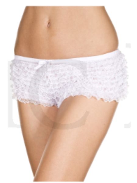 MICRO MESH LACE RUFFLE TRIM TANGA SHORT