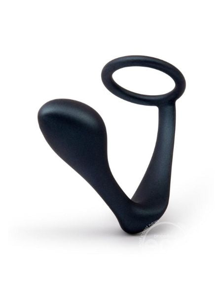 RINGER SILICONE COCK RING AND PLUG - BLACK